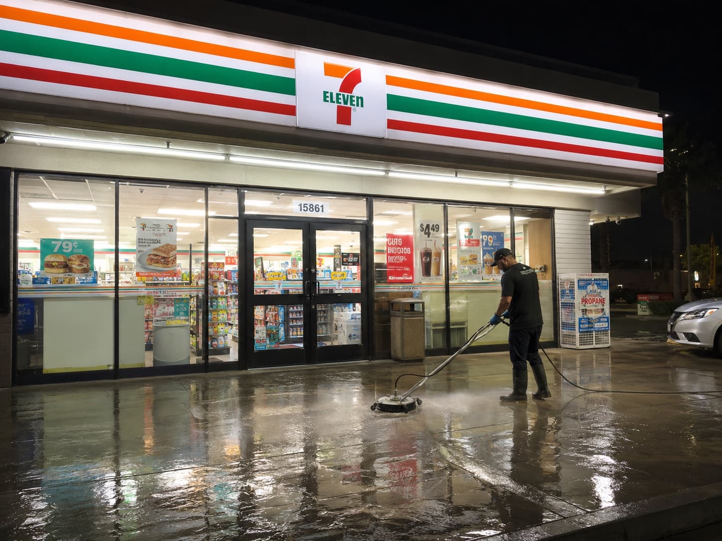 Storefronts pressure washing service